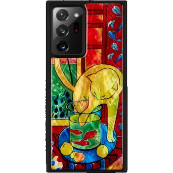 Pouzdro na mobilní telefon Pouzdro iKins pro kočku Samsung Galaxy Note 20 Ultra s červenou rybkou