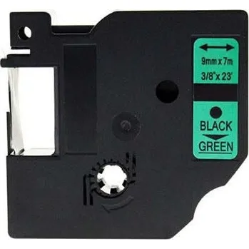 Pásek do tiskárny Páska Dymo 40919, S0720740, 9 mm x 7 m černý tisk / zelený podklad - kompatibilní