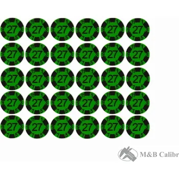 Štítky pro označení doby platnosti kalibrace, průměr 12 mm, rok 2027, barva zelená, 30 ks