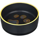 Keramická miska s packou a gumovou základnou 0,4l/12cm - ŽLUTÁ TR24777