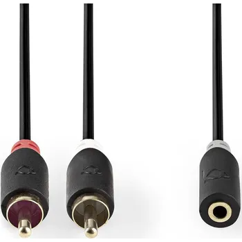 Kabel Nedis CABW22255AT02 propojovací audio kabel zásuvka jack 3.5mm - 2x cinch zástrčka 0.2 m