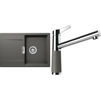 Granitový dřez Set Schock S6-4 (dřez Mono D-100S Silverstone + baterie SC-510 Silverstone)