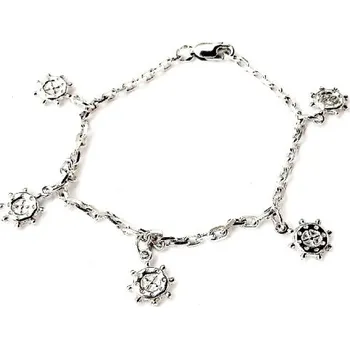 Náramek Stříbrný náramek kormidlo - R890 (Stříbrný náramek s kormidly 15 cm)