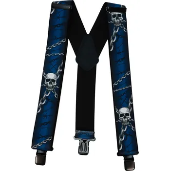 Kšandy Universal Módní kšandy - lebky - modré