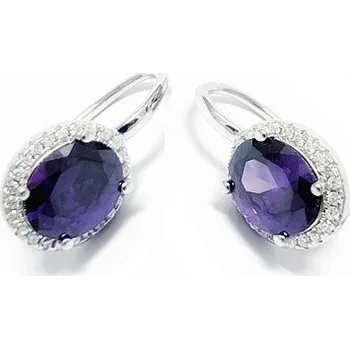 Náušnice Zlatnictví U Kostela Dámské náušnice s fialovým kamenem 325f 695337555