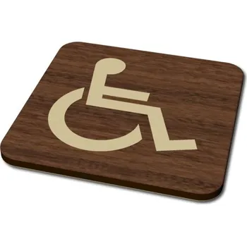 Informační tabulka Pelisport Dřevěný kombi piktogram Invalida 8 x 8 cm