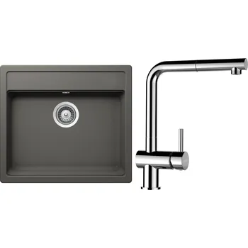 Granitový dřez Set Schock S10-9 (dřez Mono N-100 Silverstone + baterie Epos.120 Chrom)