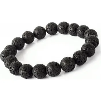 Náramek Náramek láva 10mm (Korálkové náramky z minerálů - láva 10mm VNK 19. Náramek je navlečen na elastické gumičce.)