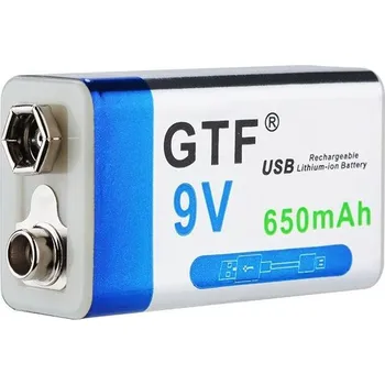 Článková baterie GTF Nabíjecí baterie 6F22 650 mAh 1 ks