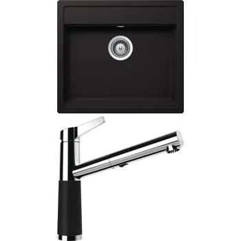 Granitový dřez Set Schock S21-7 (dřez Nemo N-100 Nero + baterie SC-510.120 Nero)