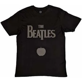 Pánské oblečení Merch The Beatles: The Beatles Unisex T-shirt: Drop T Logo & Apple (hi-build) (xx-large) XXL