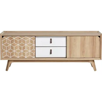 Televizní stolek Hnědo-bílá TV komoda Marckeric Java ID_1171676