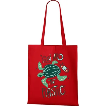 Plátěná taška Stop plastům!, Barva Červená, Velikost 40×45 cm, Canvas Nákupní taška Bezvatriko.cz 1737