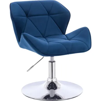 Kosmetická židlička velur Horten na stříbrném talíři modré