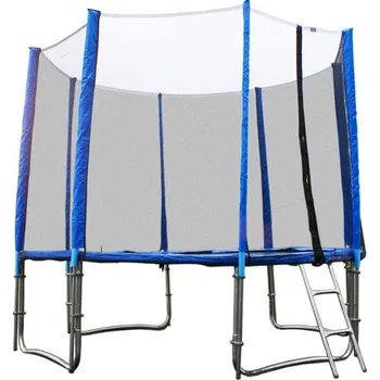 Trampolína Eoshop Premium Modrá trampolína 400 cm s ochrannou sítí + žebřík + krycí plachta