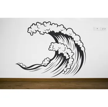 Samolepící dekorace Lepy.cz Samolepka na zeď Vlny Velikost (šířka x výška): 50x40cm, Barevná varianta: Světle šedivá