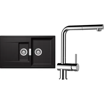 Granitový dřez Set Schock S8-9 (dřez Mono D-150 Stone + baterie Epos.120 Chrom)