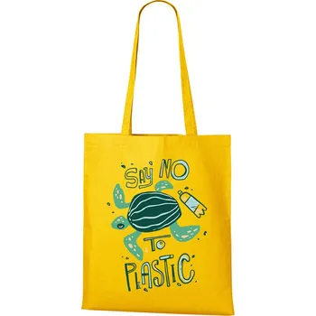 Plátěná taška Stop plastům!, Barva Žlutá, Velikost 40×45 cm, Canvas Nákupní taška Bezvatriko.cz 1737