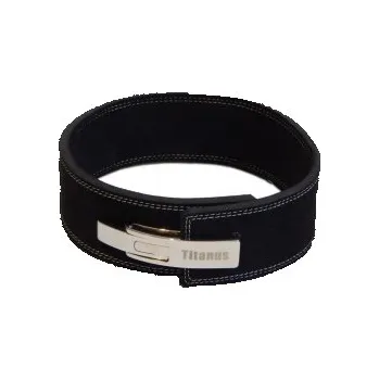 Opasek na cvičení Titánus fitness opasek s gravírovanou pákovou přezkou černý - L + Sleva 3 % pro registrované