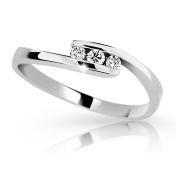 Prsten Zlatý zásnubní prsten DF 2072 se zirkony