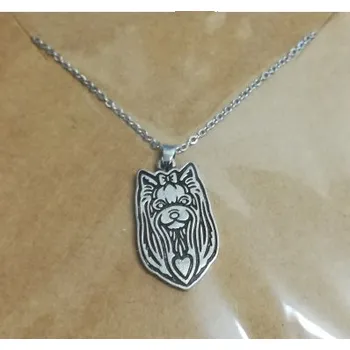 Náhrdelník JORKŠÍRSKÝ TERIÉR hlava č. 3 - náhrdelník s přívěskem - stříbrný 1ks ŠP/FO