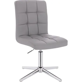 Kosmetické křeslo ekokůže Vestland na stříbrném kříži - šedé