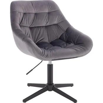 Otočné křeslo Oslo velur na černém kříži - tmavě šedé