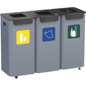 Odpadkový koš MEVA-TEC Venkovní odpadkový trojkoš
