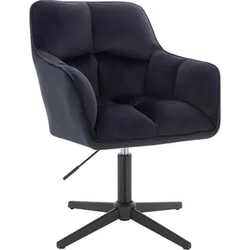 Otočné křeslo Moss velur na černém kříži - černé