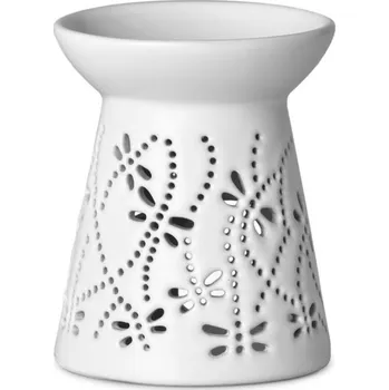 Aroma lampa Aromalampa keramická bílá motýlci