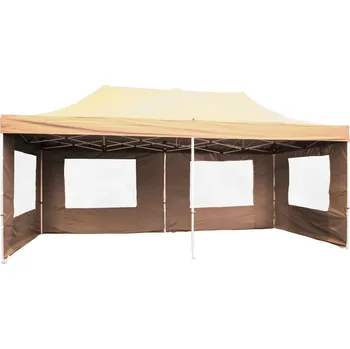 Zahradní stan Profi nůžkový zahradní párty stan 3x6 m, hliníková konstrukce, béžový