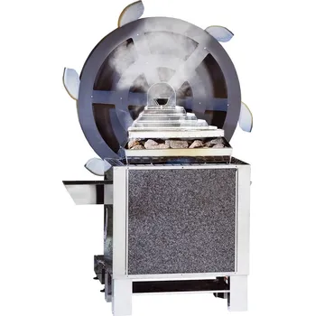 Přímotop EOS Mühlensauna mit 34.GM 36kW profesionální saunová kamna s výparníkem stojan koš 45kg