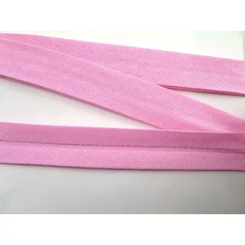 Bavlněný šikmý proužek - růžová - šíře 1,8 cm