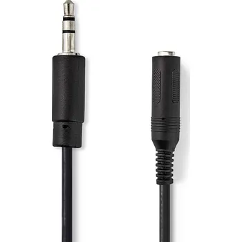 Audio kabel Nedis audio kabel zástrčka Jack 3.5 mm - zásuvka Jack 6.35 mm, 0.2 m, černá (CAGP22550BK02)