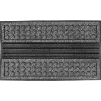 Rohožka Šedá textilní gumová čistící vstupní rohož FLOMA Scrape - 80 x 120 x 1,3 cm