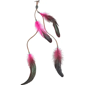 Karnevalový doplněk Ozdoba do vlasů růžová pírka