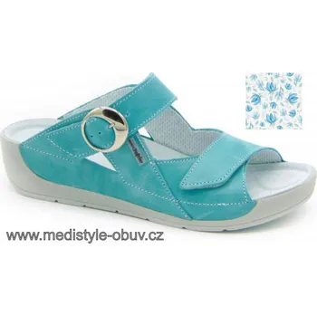 Dámská zdravotní obuv MEDISTYLE HERMÍNA 2H-B17/1 zdravotní pantofel MODRO-ZELENÝ, modro-zelená - 41
