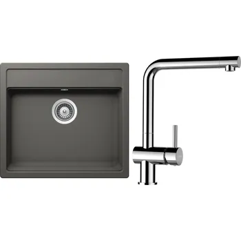 Granitový dřez Set Schock S10-8 (dřez Mono N-100 Silverstone + baterie Epos Chrom)