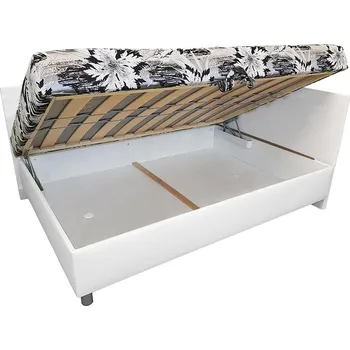 Postel Jednolůžko SÁRA | 110x200 cm | PRAVÁ | pevný rošt boční výklop | VÝBĚR POTAHU A MATRACE | z ČR