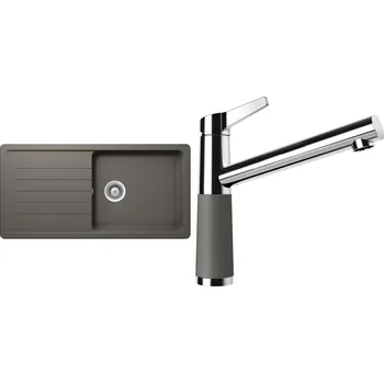 Granitový dřez Set Schock S3-4 (dřez Toledo D-100L Silverstone + baterie SC-510 Silverstone)