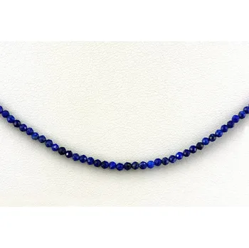 Náhrdelník Náhrdelník z broušeného lapisu lazuli QA, stříbro Ag 925/1000, kuličky cca 2 mm, délka cca 45 cm (LL3635B)