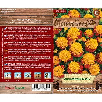 Semeno Moravoseed Aksamitník nízký plnokvětý žlutý/hnědý