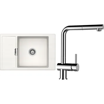 Granitový dřez Set Schock S5-9 (dřez Mono D-100XS Polaris + baterie Epos.120 Chrom)