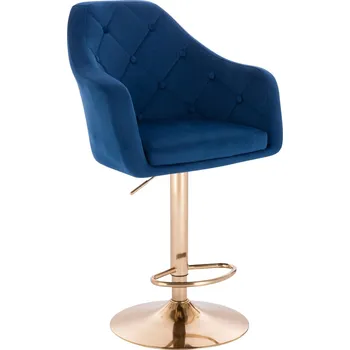 Křeslo Maskérské křeslo velur Hamar na zlatém talíři - modré