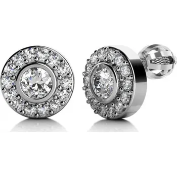 Náušnice Couple, Peckové náušnice Avery – bílé zlato a zirkony, 585-68-3-0650.1B00.0.00.001.05