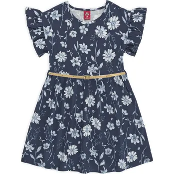 Dívčí šaty Dívčí šaty BEE LOOP KYTIČKY modré Velikost: 128