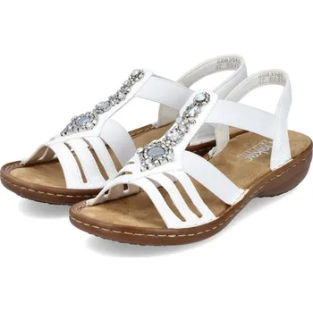 Dámské sandále Dámská pásková obuv 0839-80 Rieker bílá Barva: weiss, Velikost: 40