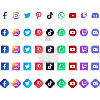 Jedlá dekorace na dort Caketools Jedlý papír "Ikony sociálních sítí" A4