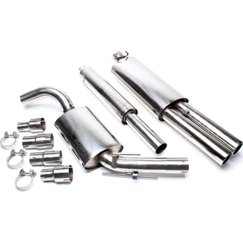 Tlumič výfuku TA Technix sportovní nerezový catback výfuk VW Golf II (19E, 84-91), 2x 76 mm rovná nerezová koncovka s pertlem