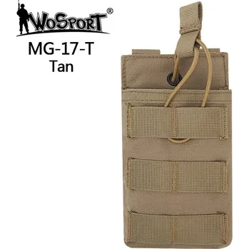 Airsoft Wosport Sumka Single MOLLE na zásobník G36 otevřená - písková